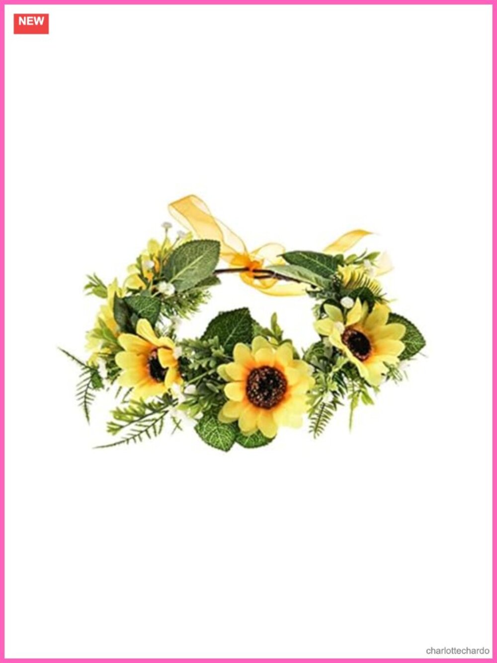 Bohemian Floral Headband Wreath Adjustable Ribbon Crown Beach Party